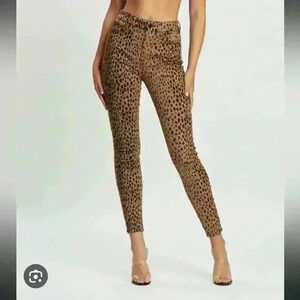 Good American Good Waist High Rise Skinny Leopard Jeans. Size 25